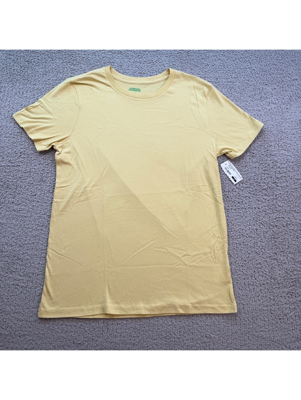 Foreign Exchange Lifestyle Yellow Essential Crew Neck T-Shirt NWT Men's Small